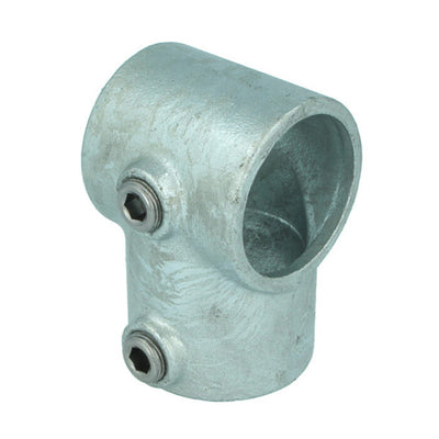Doughty Pipeclamp Short Tee - Steel pipe connector with dual hex bolts.