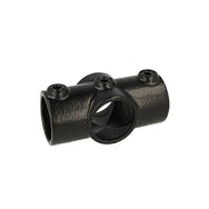 Doughty Pipeclamp Two Socket Crossover - Black metal pipe connector with three screw holes. - imagen 3