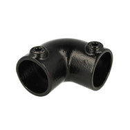 Doughty Pipeclamp Elbow 90° - Black cast iron pipe elbow connector, 90-degree angle. - imagen 2