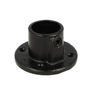 Doughty Pipeclamp Base Flange - Black metal wall flange pipe fitting component. - imagen 2