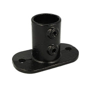 Doughty Pipeclamp Railing Base Flange - Black metal base flange pipe connector bracket. - imagen 2