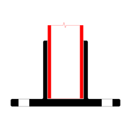 Doughty Pipeclamp Railing Base Flange - Industrial I-beam with red stress lines. - imagen 4