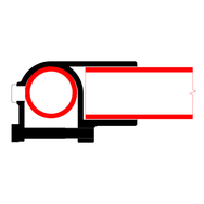 Doughty Pipeclamp Clamp On Tee - Cross-section industrial clamp with circular and linear features. - imagen 3
