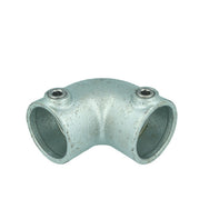 Doughty Pipeclamp Angled Elbow 4-10 Degree - Galvanized steel pipe elbow fitting with screws.