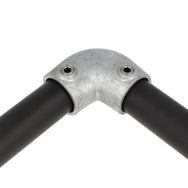 Doughty Pipeclamp Angled Elbow 4-10 Degree - Metal pipe connector elbow joint with black tubes. - imagen 2