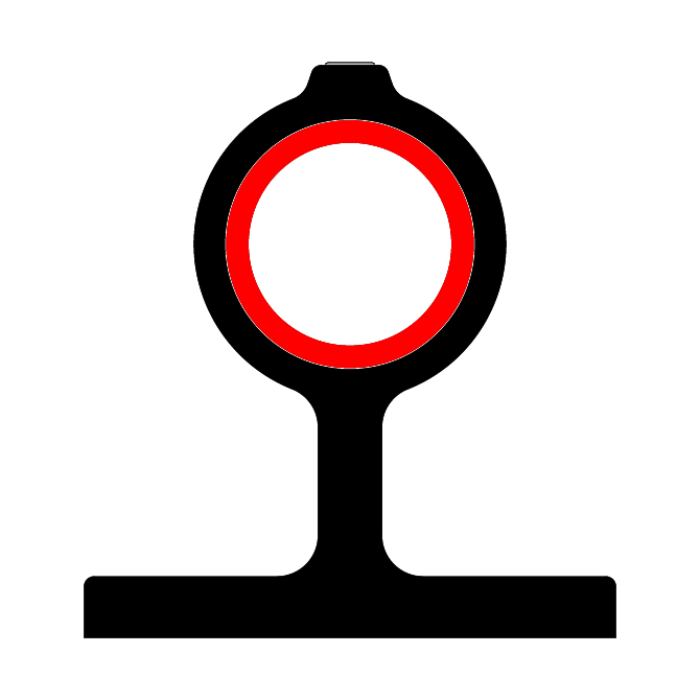 Doughty Speedrail Railing Side Support - Red circle railway wheel gauge symbol design. - imagen 3