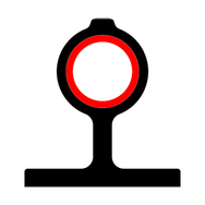 Doughty Speedrail Railing Side Support - Red circle railway wheel gauge symbol design. - imagen 3