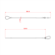 Doughty 25Kg Safety Bond-3mm x 585mm - Steel wire cable with loop and hook ends. - imagen 2
