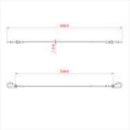 Doughty 15Kg Safety Bond-3mm x 630mm - Steel safety cable with 630mm length, 3mm diameter. - imagen 2