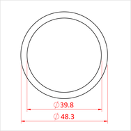 Doughty Aluminium Barrel-Black - Circular object dimensions: 39.8mm inner, 48.3mm outer diameter. - imagen 2