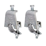 Doughty Gravlock Couplers T29497,  pair of S275 mild steel girder clamps with passivate finish, Grade 8.8 fixings, for attaching 48mm tube to steel I-beam flanges.