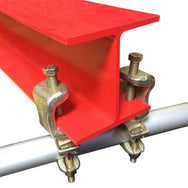 Red metal bracket with bolts on a white background - imagen 3