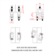 Technical drawing of a mechanical component with dimensions and usage notes. - imagen 2