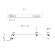 Doughty Girder Clamp with End Bracket - Adjustable steel bracket dimensions for industrial applications. - imagen 13