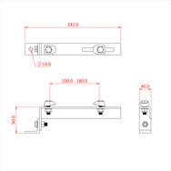 Doughty Girder Clamp with End Bracket - Adjustable mounting bracket technical dimensions illustration. - imagen 5