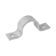 Doughty Saddle Clamp 48mm - Galvanized steel conduit strap with two mounting holes. - imagen 3