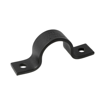 Doughty Saddle Clamp 48mm - Black metal pipe clamp, two mounting holes.