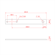 Doughty Extension Plate - Steel bracket dimensions diagram with hole measurements. - imagen 3