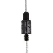 Doughty 50SV III M12 Male - Black cable holder with threaded screw attachment.