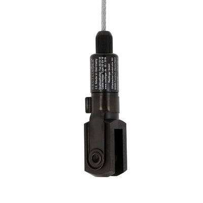 Doughty 50SV III with Fork - Black industrial wire rope tensioning device.