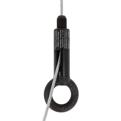 Doughty 50SV III ZW with Ring-Side Exit Wire - Adjustable black cable suspension system with locking mechanism.