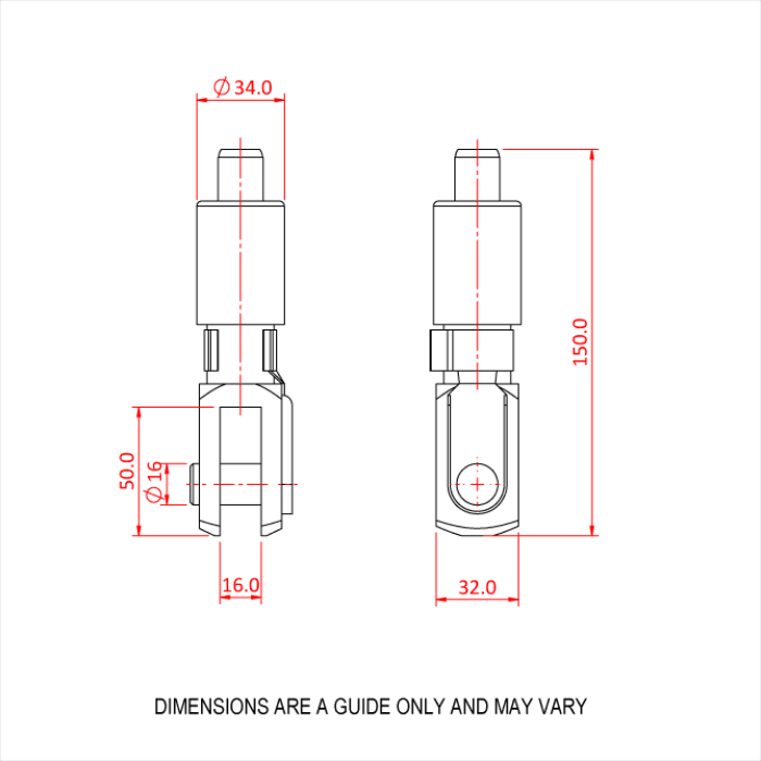 Doughty 66SV III with Fork - Hydraulic cylinder design with dimensional measurements. - imagen 2
