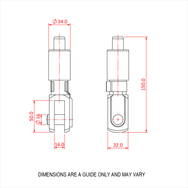 Doughty 66SV III with Fork - Hydraulic cylinder design with dimensional measurements. - imagen 2