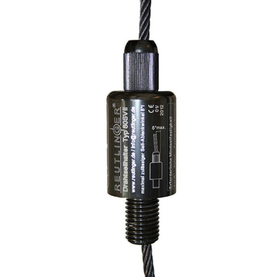 Doughty 80SV III M20 Male - Reutlinger wire rope holder, black, heavy-duty.
