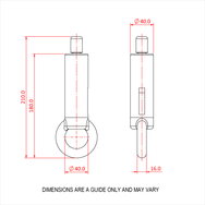 Doughty Engineering - Doughty 80SV III with Ring-Side Exit Wire - Technical drawing coupler dimensions guide, cylindrical design. - imagen 2