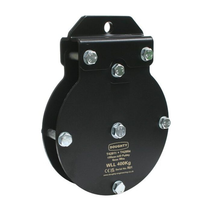 Doughty Heavy Duty Awning Profiles - Heavy-duty black pulley with bolts, 400kg capacity. - imagen 44