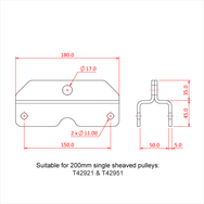 Doughty Heavy Duty Awning Profiles - Pulley fitting dimensions for 200mm single-sheaved pulleys. - imagen 41