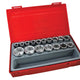 Teng TT1217-6 Metric 6-Pt Socket Set, 17 Piece - 1/2in Drive