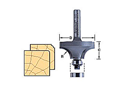Trend  46/115 x 1/4 TCT Bearing Guided Ovolo & Round Over 1.6mm Radius