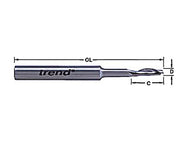 Trend  50/19 x 8mm HSSE Steel Helical Plunge Bit 5mm