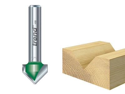 Trend  C044 x 1/4 TCT CraftPro Chamfer V-Groove Cutter 45° 6.0 x 12.7mm