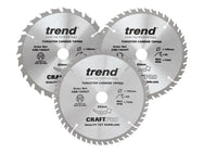 Trend  CraftPro Cordless Saw Blade 165 x 20mm x 24T/40T/52T (Pack 3)