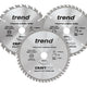 Trend  CraftPro Cordless Saw Blade 165 x 20mm x 24T/40T/52T (Pack 3)