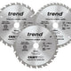 Trend  CraftPro Cordless Saw Blade 165 x 20mm x 24T/40T (Pack 3)