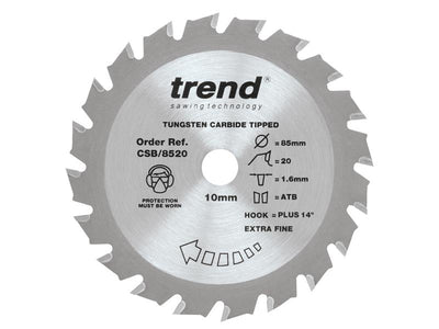 Trend  CraftPro Mini Saw Blade 85 x 10mm x 20T