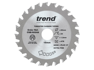 Trend  CraftPro Mini Saw Blade 85 x 15mm x 24T