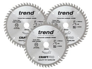 Trend  CraftPro Plunge Saw Blade 165 x 20mm x 48T (Pack 3)