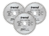 Trend  CraftPro Panel Trim Saw Blade 165 x 20mm x 48T (Pack 3)