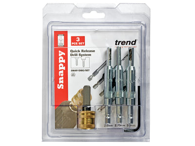 Trend  SNAP/DBG/SET Drill Bit Guide Set with Quick Chuck - 5/64in 7/64in & 9/64in
