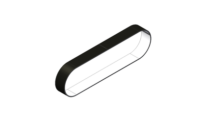 Black rectangular ring on a white background