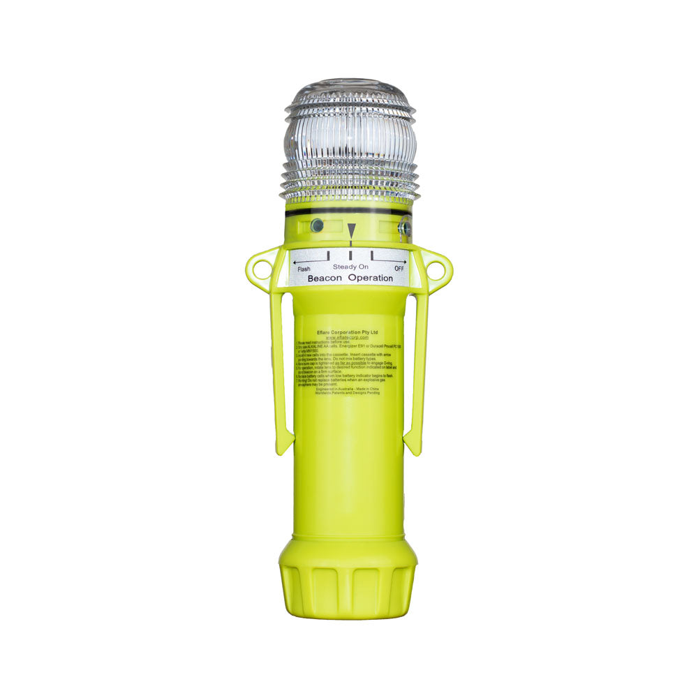 Eflare UB292 LED safety beacon, angled side view showing product label - imagen 3