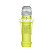 Eflare UB720 Steady-On LED Safety Beacon, side view showing battery compartment and product label - imagen 2