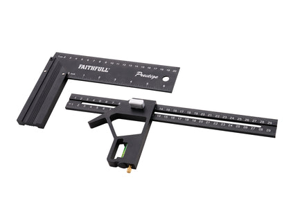 Faithfull - Faithfull Combination & 200mm (8in) Try Square Set - Faithfull combination square with ruler and level.