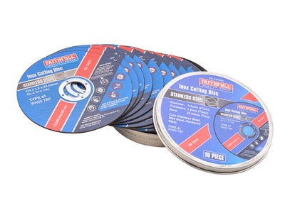 Faithfull - Faithfull 115mm (4.5in) Inox Metal Cutting Discs (10 Pack) - Faithfull stainless steel cutting discs, 115mm, pack of 10.