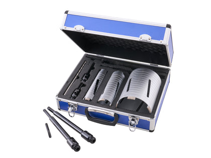 Mexco - Mexco 9 Piece Diamond Core Drill Set - Golf shaft adapter tool kit in blue case.