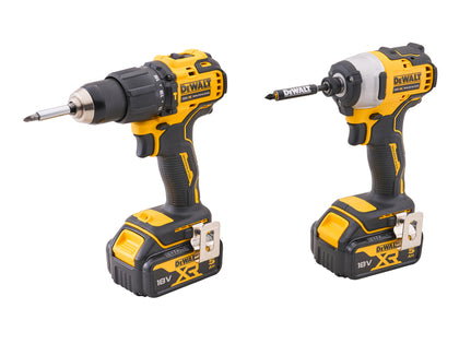 DeWalt - DeWalt 18V Combi & Impact Drill Twin Pack - DeWalt 18V XR cordless drill and impact driver set.
